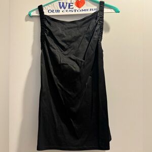 CLASSIC! LIKE NEW! DKNY Black Cotton Square-Neck Camisole Elastic Straps Sz M